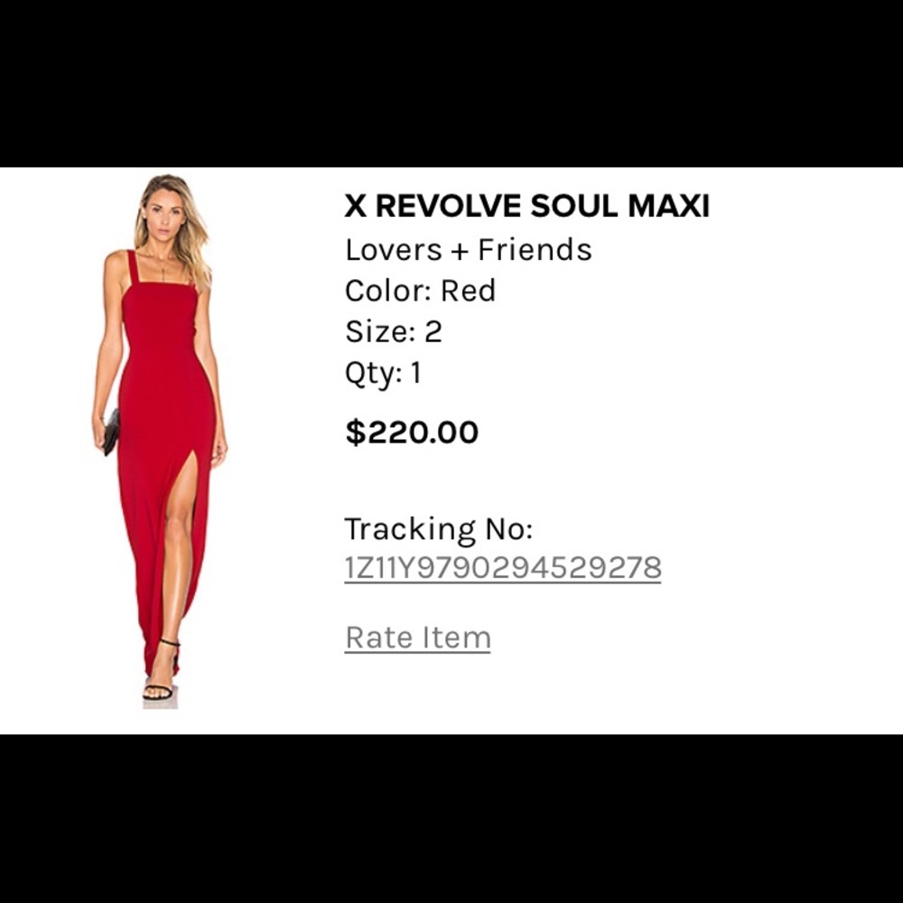 Red dress on picture- wore once